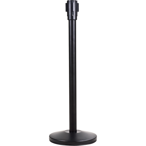 Poteau r&eacute;cepteur pour barri&egrave;res sur pieds pour le contr&ocirc;le des foules, Hauteur de 35", Noir Cintas