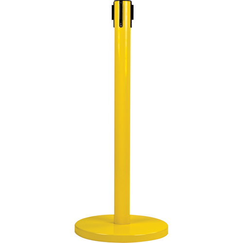 Poteau r&eacute;cepteur pour barri&egrave;res sur pieds pour le contr&ocirc;le des foules, Hauteur de 35", Jaune Cintas