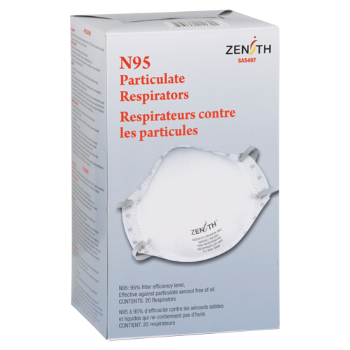 Respirateur contre les particules, N95, Certifi&eacute; NIOSH, Moyen/grand Cintas