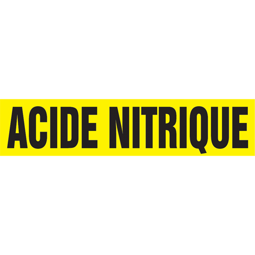 "Acid Nitrique" Pipe Marker, Self-Adhesive, 4" H x 24" W, Black on Yellow Cintas