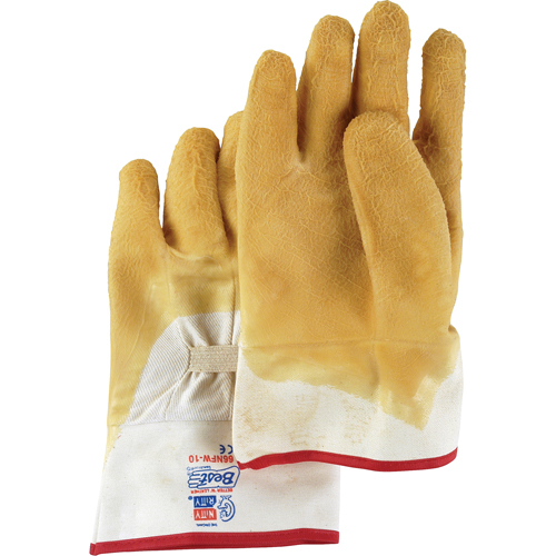 Gants enduits Nitty Gritty, 10/Grand, R&ecirc;vetement Latex de caoutchouc, Enveloppe en Coton Cintas