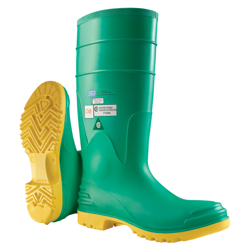 Bottes aux genoux Hazmax 16", PVC, Embout Acier, Pointure 6, Semelle R&eacute;sistant aux perforations Cintas