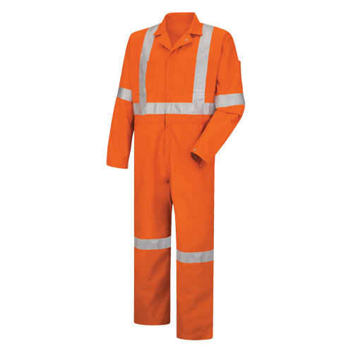 Hi-Visibility Coveralls , Men's, Orange, Size 38 Cintas