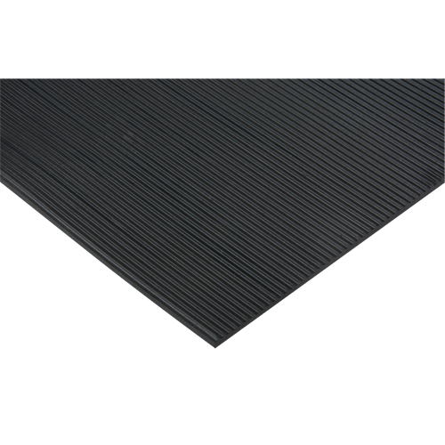 Fine Ribbed Matting, Wiper, 3' x 75' x 1/8", Black Cintas