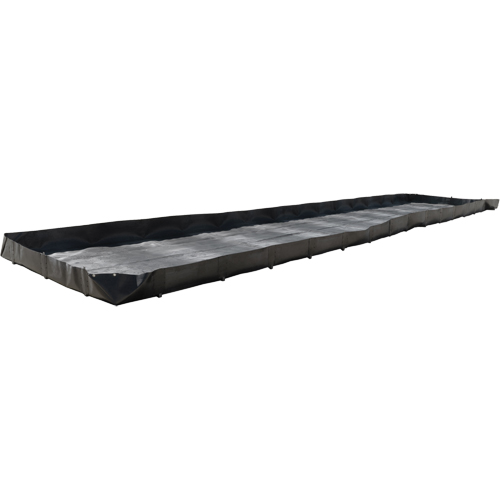 Frac Tank Berm, 3740 US gal. Capacity, 50' W x 10' L x 12" H, L-Bracket Cintas