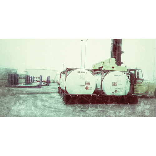 Single ISO Tank Berm, 3590 gal. Capacity, 24' W x 10' L x 24" H, L-Bracket Cintas