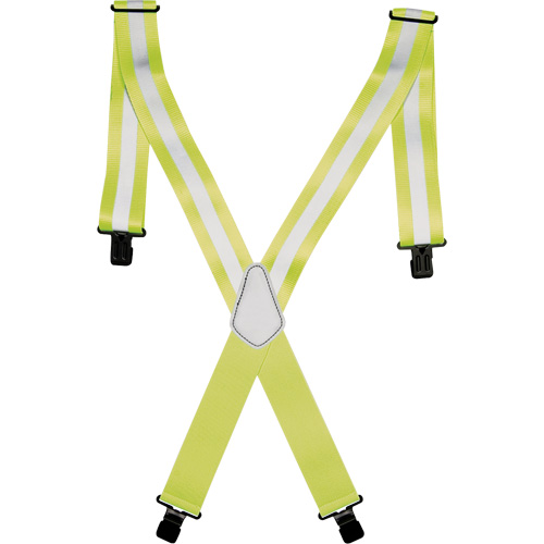 Bretelles de travail haute visibilit&eacute; 2", Jaune lime haute visibilit&eacute;, Couleur r&eacute;fl&eacute;chissante Argent, Taille unique Cintas