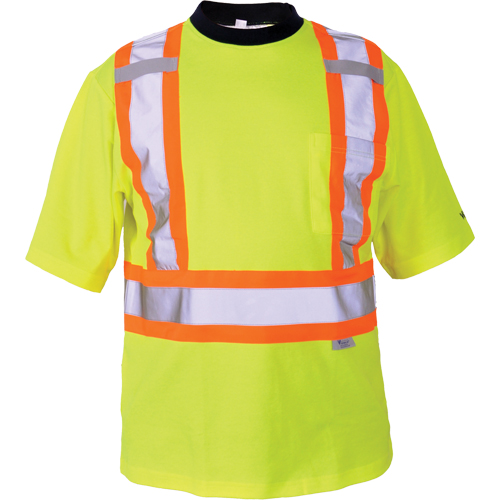 Safety T-Shirt, Polyester, Medium, High Visibility Lime-Yellow Cintas