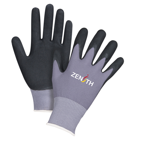 Gants ZX-1 de premi&egrave;re qualit&eacute; compatibles avec les &eacute;crans tactiles, 8/Moyen, R&ecirc;vetement Nitrile/Mousse de nitrile, Calibre 15, Enveloppe en Nylon Cintas