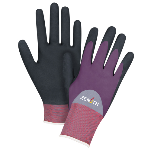 Gants enduits de premi&egrave;re qualit&eacute; ZX-2, 8/Moyen, R&ecirc;vetement Nitrile/Mousse de nitrile, Calibre 18, Enveloppe en Nylon Cintas
