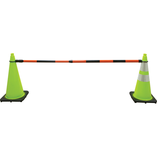 Retractable Cone Bar, 7' 5" Extended Length, Black/Orange Cintas