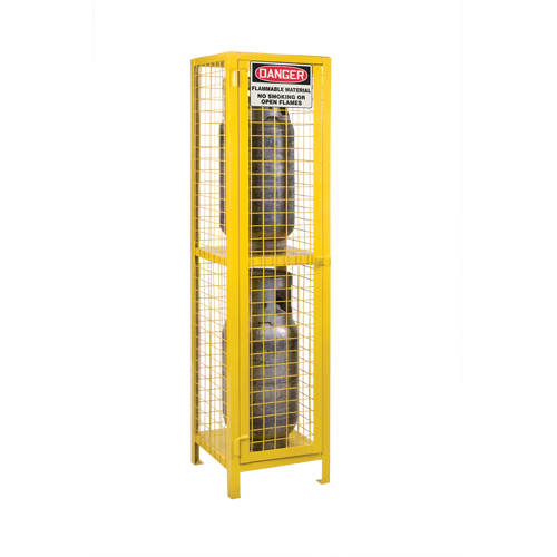 Armoires pour cylindres &agrave; gaz, nbre de bouteilles: 2, 17" , 17" , 69" , Jaune Cintas