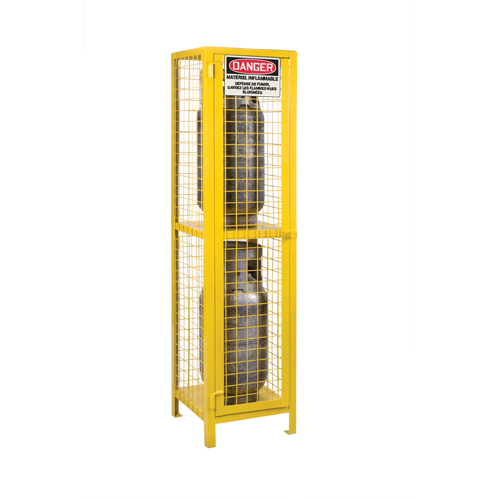Armoires pour cylindres &agrave; gaz, nbre de bouteilles: 2, 17" , 17" , 69" , Jaune Cintas
