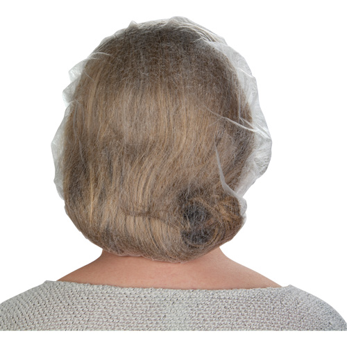 Non-Woven Bouffant Caps, Polypropylene, 21"/Large, White Cintas