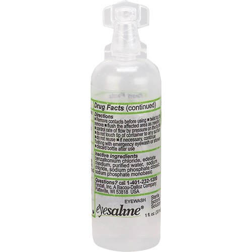 Saline Eyewash Bottles, Full Bottle, 1 oz. Cintas