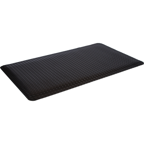 Tapis de style plateforme WD, Losange, 3' x 12' x 5/8", Noir, &eacute;ponge Cintas