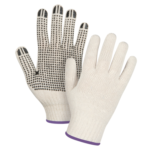 Lightweight Dotted String Knit Gloves, Poly/Cotton, Single Sided, 7 Gauge, X-Small Cintas