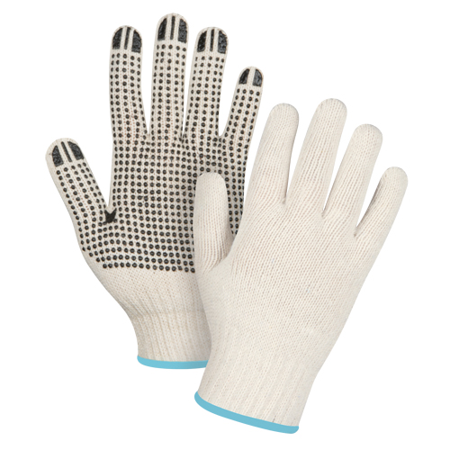 Gants l&eacute;gers tricot&eacute;s &agrave; pois, Poly/coton, Un c&ocirc;t&eacute;, Calibre 7, T-Grand Cintas
