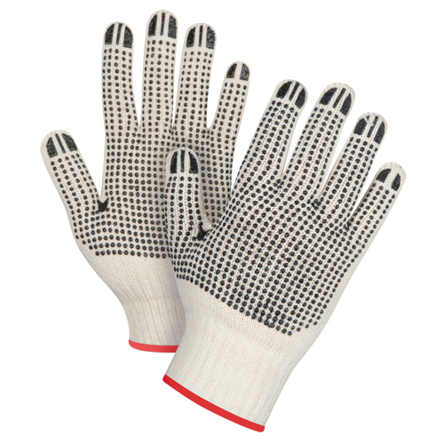 Heavyweight Double-Sided Dotted String Knit Gloves, Poly/Cotton, Double Sided, 7 Gauge, Small Cintas
