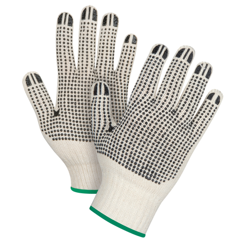 Heavyweight Double-Sided Dotted String Knit Gloves, Poly/Cotton, Double Sided, 7 Gauge, Medium Cintas