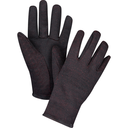 Jersey Gloves, Large, Brown, Red Fleece, Slip-On Cintas