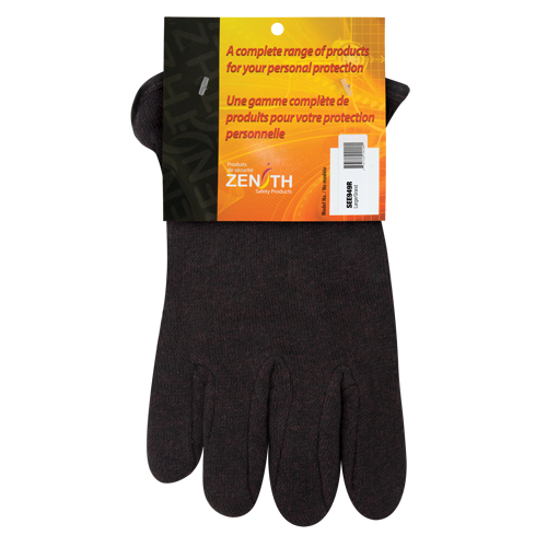 Jersey Gloves, Large, Brown, Red Fleece, Slip-On Cintas