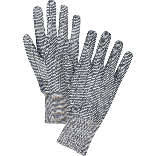 Jersey Gloves, Large, Salt & Pepper, Unlined, Knit Wrist Cintas