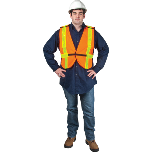 Veste de s&eacute;curit&eacute; d'usage standard, Orange haute visibilit&eacute;, Moyen, Polyester Cintas