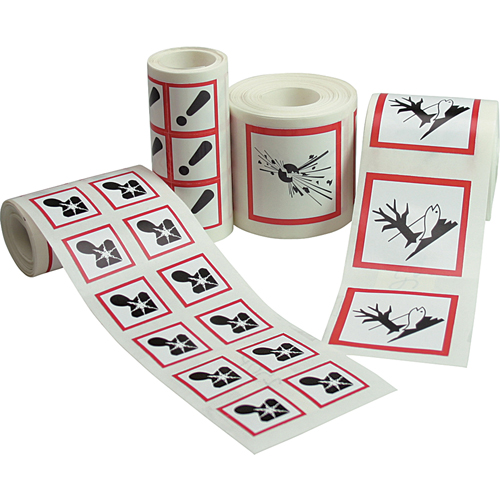 GHS Pictogram Labels, Vinyl, Roll, 2" L x 2" W Cintas