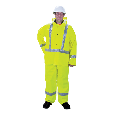 RZ900 Premium Traffic Rain Suit, Polyester, Small, High Visibility Lime-Yellow Cintas