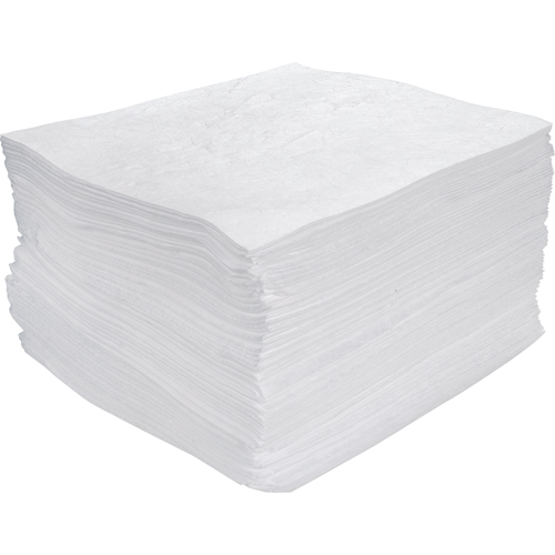 Feuilles absorbantes souffl&eacute;es de premi&egrave;re qualit&eacute;, Huile seulement, 15" x 17", 30 gal. d'absorption Cintas