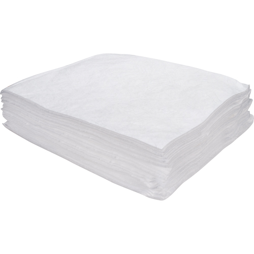 Feuilles absorbantes souffl&eacute;es de premi&egrave;re qualit&eacute;, Huile seulement, 15" x 17", 8 gal. d'absorption Cintas