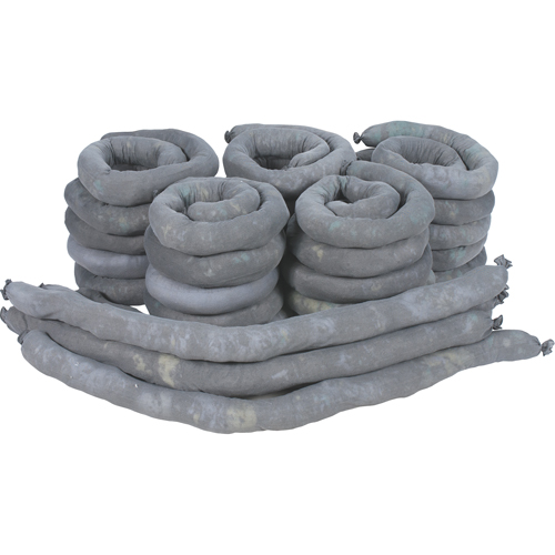 Sorbents Socks, Universal, 50 gal. Absorbancy, 3" W x 4' L, Pack of 30 Cintas