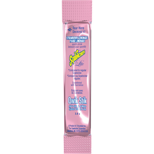 Sqwincher&reg; Boisson de r&eacute;hydratation ZERO Qwik Stik, Emballage-portion, Limonade aux fraises Cintas