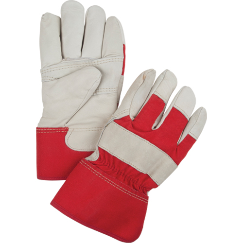 Gants d'ajusteur rouge & blanc doubl&eacute;s pour l'hiver, Grand, Paume en Cuir fleur de vache, Doublure en Boa Cintas