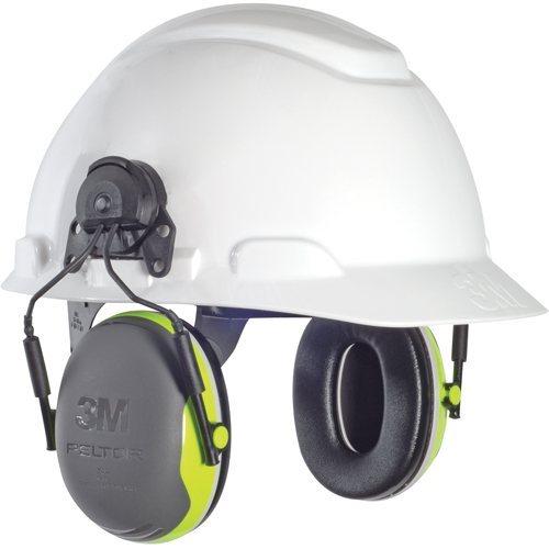 Peltor X Series Earmuffs, Cap Mount, 25 NRR dB Cintas