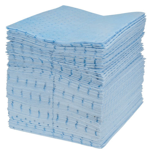 Premium Blue Bonded Sorbent Pads, Oil Only, 15" x 17", 15 gal. Absorbancy Cintas