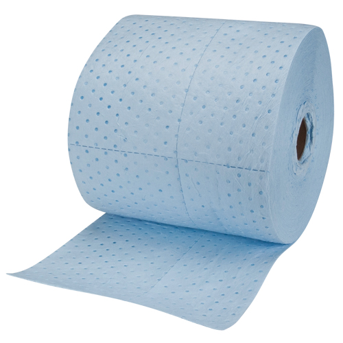 Premium Blue Bonded Sorbent Pads, Lightweight, 150' L x 15" W, 20 gal. Absorbancy Cintas