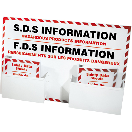 Postes d'information de fiches de donn&eacute;es de s&eacute;curit&eacute;, Anglais & français, Compris reliures Cintas