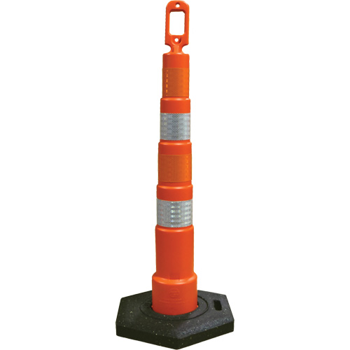 D&eacute;lin&eacute;ateurs de d&eacute;viation Grip N Go, Hauteur 49", Orange Cintas