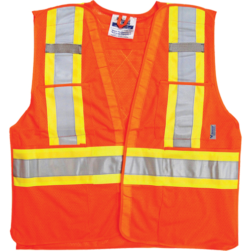 Vestes de s&eacute;curit&eacute; pour la circulation, Orange haute visibilit&eacute;, Grand/T-Grand, Polyester Cintas