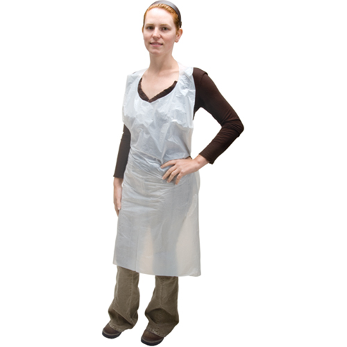 Polyethylene Aprons, Polyethylene, White, 35" W x 46" L Cintas