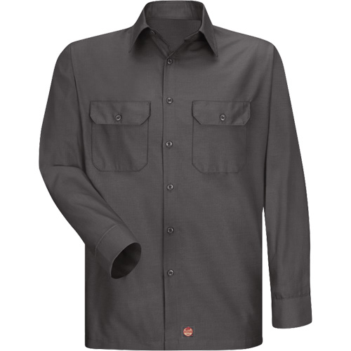 Long Sleeve Ripstop Shirt, Men's, 3X-Large, Charcoal Cintas