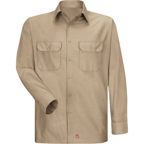 Long Sleeve Ripstop Shirt, Men's, 3X-Large, Khaki Cintas