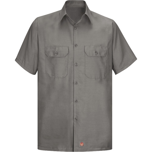 Short Sleeve Ripstop Shirt, Men's, Large (Tall), Grey Cintas