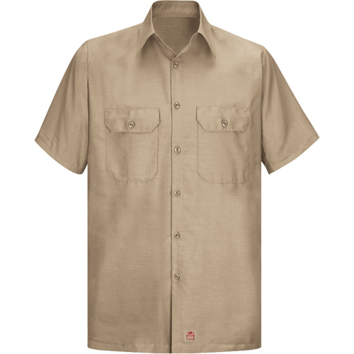 Short Sleeve Ripstop Shirt, Men's, Large (Tall), Khaki Cintas