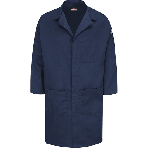 Excel FR&reg; ComforTouch&reg; Lab Coat, Cotton, Medium, Navy Blue Cintas