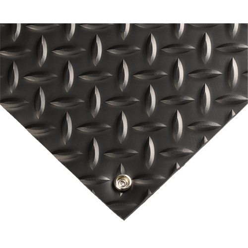 Tapis conducteur d'&eacute;lectricit&eacute; no 785, 3' la x 5' lo x 5/32" &eacute;p, PVC, Losange, Noir Cintas