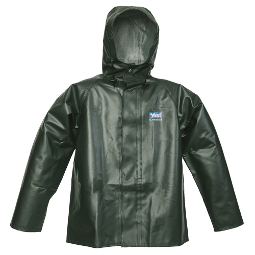 Journeyman Chemical Resistant Rain Jacket, X-Large, Green, Polyester/PVC Cintas