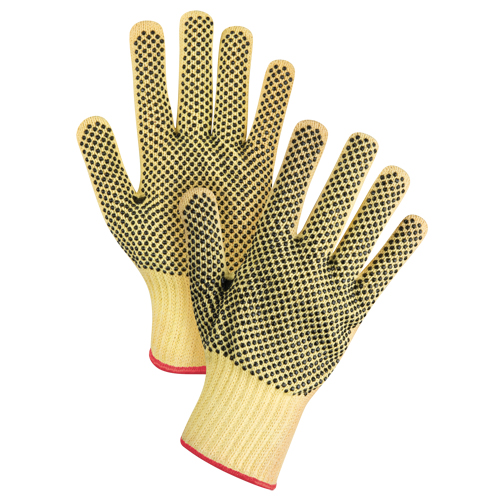 Double-Sided Dotted Seamless String Knit Gloves, Size Small/7, 7 Gauge, PVC Coated, Kevlar&reg; Shell, ASTM ANSI Level A2/EN 388 Level 3 Cintas